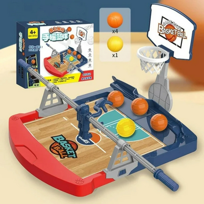 Basketball Toy Table Game – Fun Desktop Mini Basketball Set with Hand Crank, Educational Sports Toy with 5 Balls for Kids