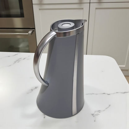 Germax Original Vacuum Insulated Coffee Pot 1L – Nordic Grey Thermo Jug | 12H Heat, 24H Cold | Leakproof One-Press Lid | High Quality Made in P.R.C. - Damoo