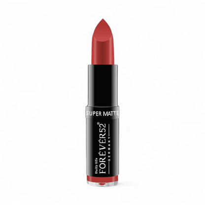 Forever52 Super Matte Long Lasting Lipstick – MLS010 | Classic Red Shade, Rich Pigment, Smooth Application - Damoo