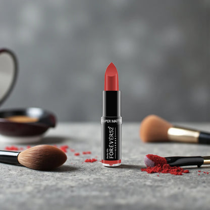 Forever52 Super Matte Long Lasting Lipstick – MLS010 | Classic Red Shade, Rich Pigment, Smooth Application - Damoo