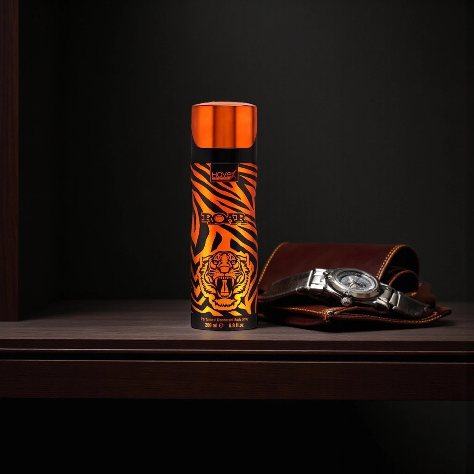 Havex Roar Perfumed Deodorant Body Spray for Men – Bold & Refreshing Fragrance, Long-Lasting Odor Protection, Stylish Tiger-Inspired Design, Everyday Confidence Booster, 200ml Spray Can - Damoo
