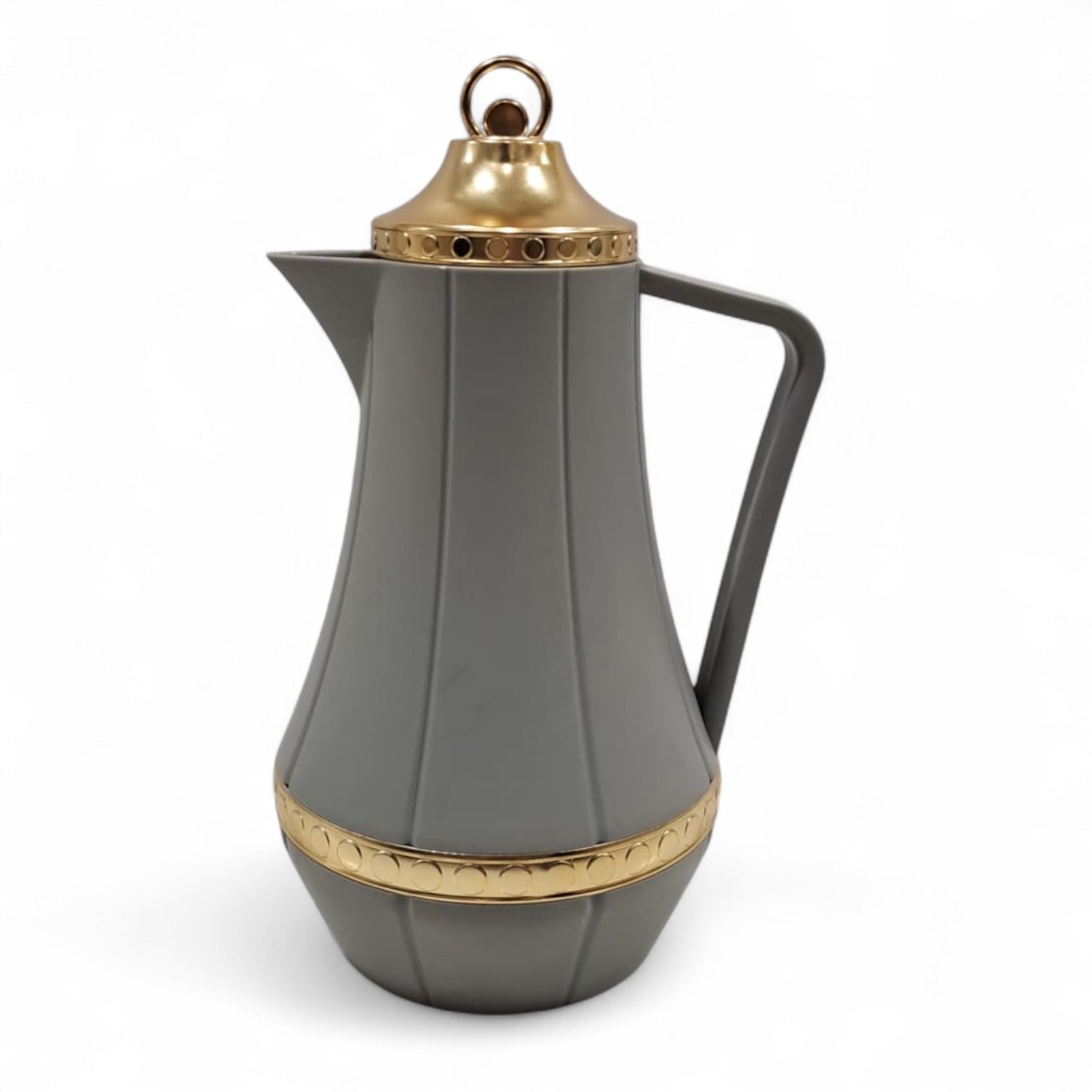 GERMAX Arabic Vacuum Flask 0.6L – Golden Lid | Premium PP Plastic Thermo Coffee & Tea Pot | Keeps Drinks Hot for 12 Hours & Cold for 24 Hours - Damoo