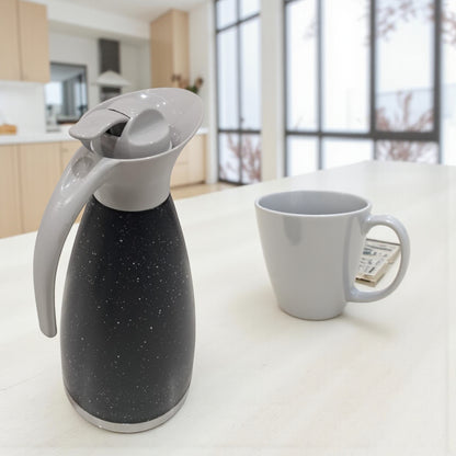 HTH Stainless Steel Vacuum Flask 2.0L (Model ECU-1) – Double Wall Insulated Thermos for Hot & Cold Beverages | Premium Press-Pour Design - Damoo