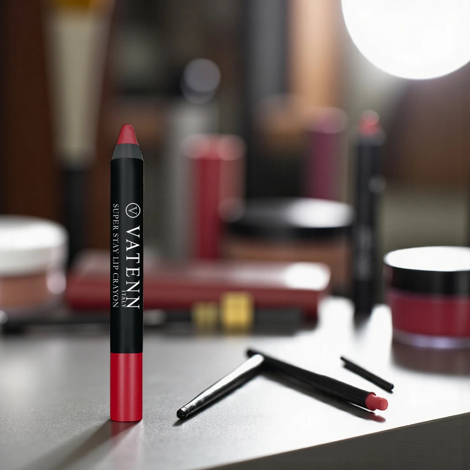Vatenn Italy Super Stay Lip Crayon 438 FLORIDA – 18Hr Long-Lasting Matte Lipstick, Waterproof, Smudge-Proof, Non-Drying with Honey Nectar (2.8g) - Damoo