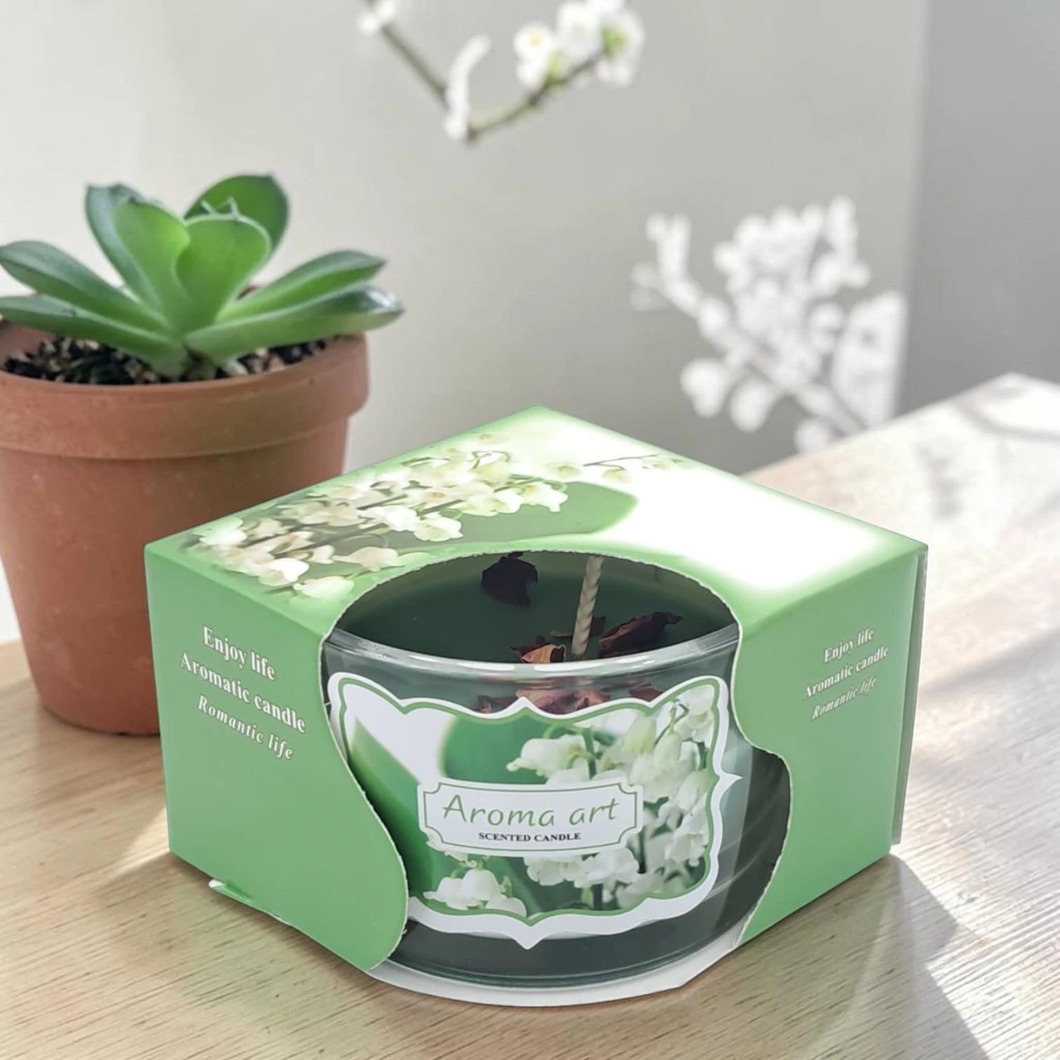 Aroma Art Scented Candle in Glass Jar – Long Lasting Aromatherapy Candle with Multiple Fragrance Options for Home, Bedroom, Spa & Relaxation Décor (5H x 7.5W x 7.5L CM) - Damoo