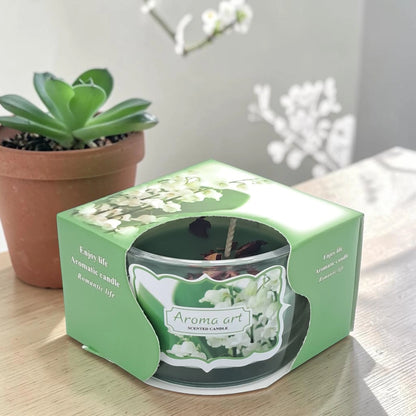 Aroma Art Scented Candle in Glass Jar – Long Lasting Aromatherapy Candle with Multiple Fragrance Options for Home, Bedroom, Spa & Relaxation Décor (5H x 7.5W x 7.5L CM) - Damoo