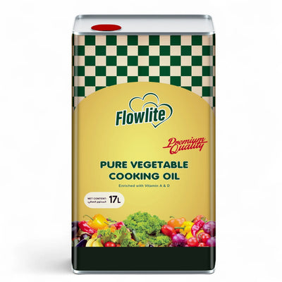 Flowlite Pure Vegetable Palm Olein Cooking Oil 17L – Premium Quality Tin | Enriched with Vitamins A & D | Ideal for Frying & Cooking - Damoo