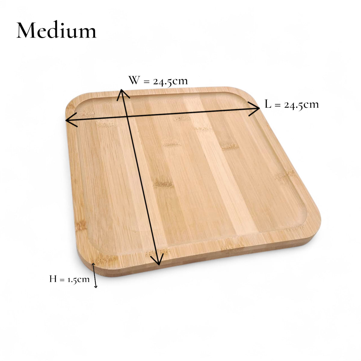 Premium Natural Bamboo Serving Tray Set – 3-Piece Square Wooden Platters for Coffee, Snacks & Home Décor - Damoo