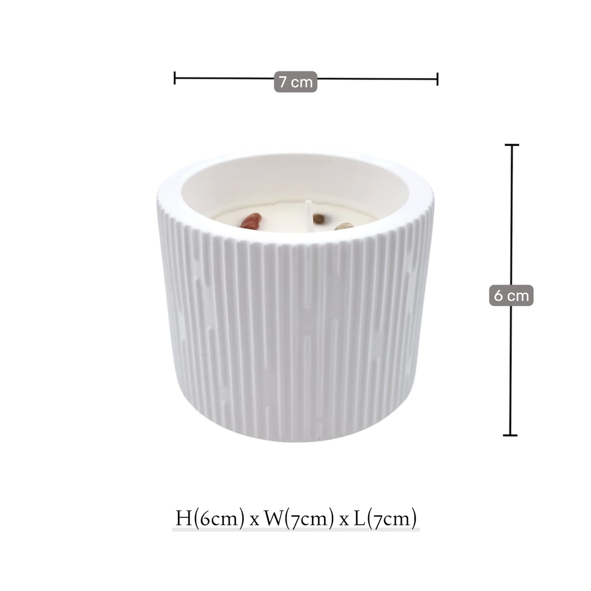 Luxury Scented Candle in Textured Ceramic Jar, Hand Poured Long Lasting Aromatherapy Candle for Home Décor & Relaxation - Multi Design (6H x 7L x 7W CM) - Damoo