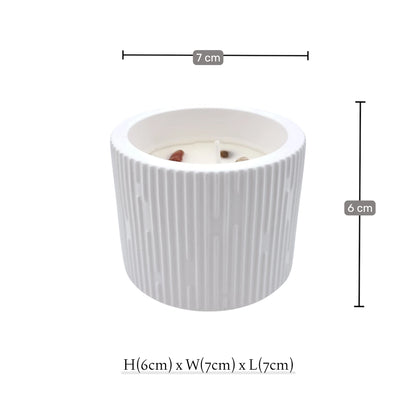 Luxury Scented Candle in Textured Ceramic Jar, Hand Poured Long Lasting Aromatherapy Candle for Home Décor & Relaxation - Multi Design (6H x 7L x 7W CM) - Damoo