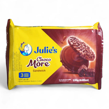 Julie’s Choco More Sandwich Biscuits – Creamy Chocolate-Filled Delight – 132g | Crispy, Halal, On-the-Go Snack - Damoo