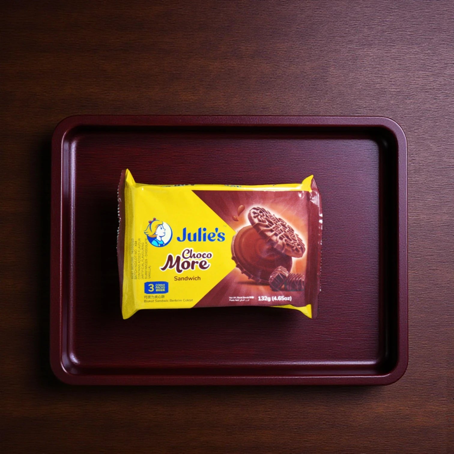 Julie’s Choco More Sandwich Biscuits – Creamy Chocolate-Filled Delight – 132g | Crispy, Halal, On-the-Go Snack - Damoo