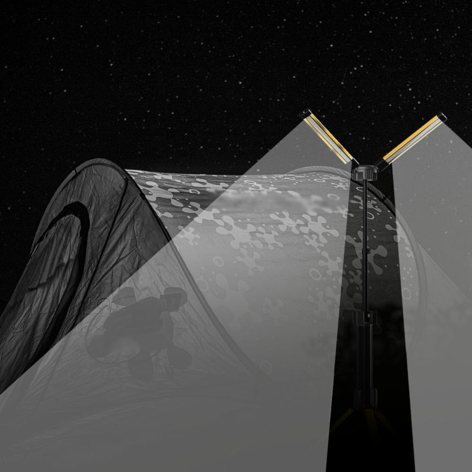 Toby’s VIP 11 Max Camping Light | 10000 Lumens Ultra-Bright LED with 5000mAh Rechargeable Battery & Adjustable Tripod | Outdoor Party, BBQ & Desert Lighting - Damoo