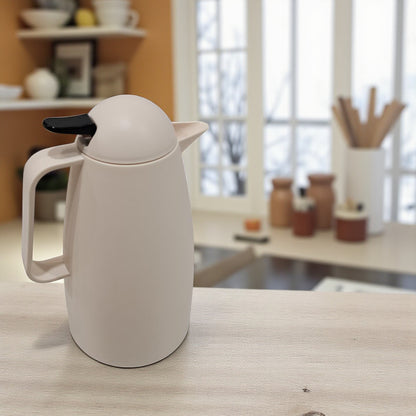 Beige Thermos 1L – Elegant Arabic Calligraphy Design | Insulated Flask for Hot & Cold Beverages | Modern Minimalist Style - Damoo