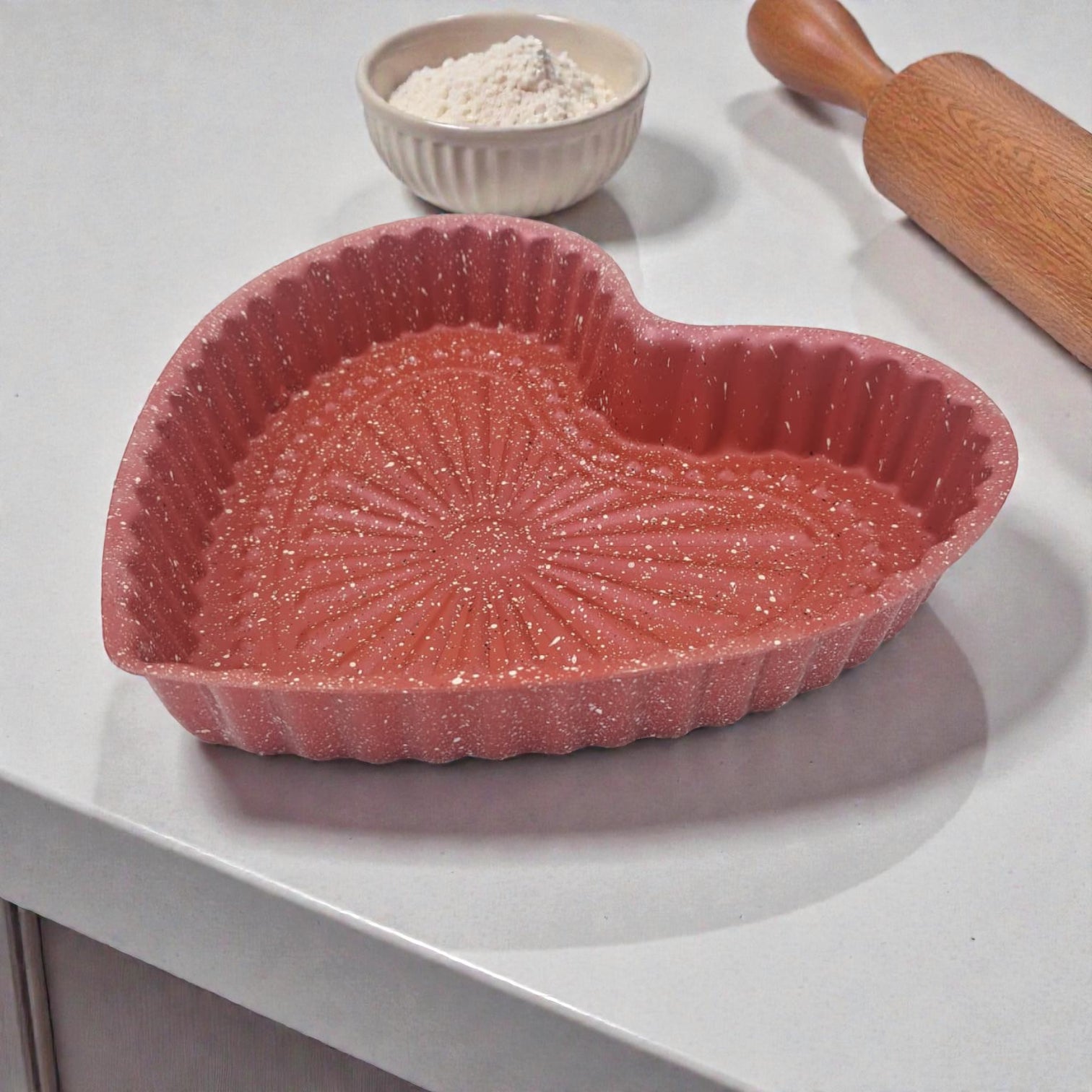Carbon Steel Heart Shaped Non-Stick Cake Pan – Romantic Baking Mold, Two Sizes & Two Colors Available (4H x 25L × 25W CM | 4H x 21L × 21W CM) - Damoo