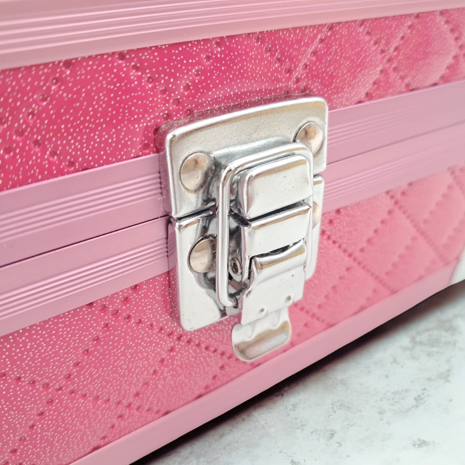 Premium Aluminum Jewelry Storage Box with Mirror & Removable Velvet Organizer – Compact Makeup & Accessories Case (H14cm x W13cm x L18cm) - Damoo