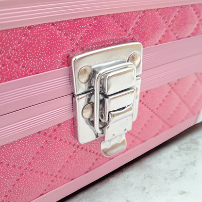 Premium Aluminum Jewelry Storage Box with Mirror & Removable Velvet Organizer – Compact Makeup & Accessories Case (H14cm x W13cm x L18cm) - Damoo