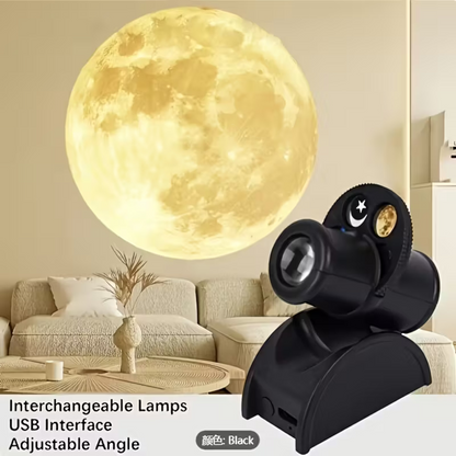 Projection Lamp with Interchangeable Film Slides – 4K Ultra HD Crystal Clear Display, USB Rechargeable Night Light Projector for Home, Kids Room, and Party Decoration - Damoo