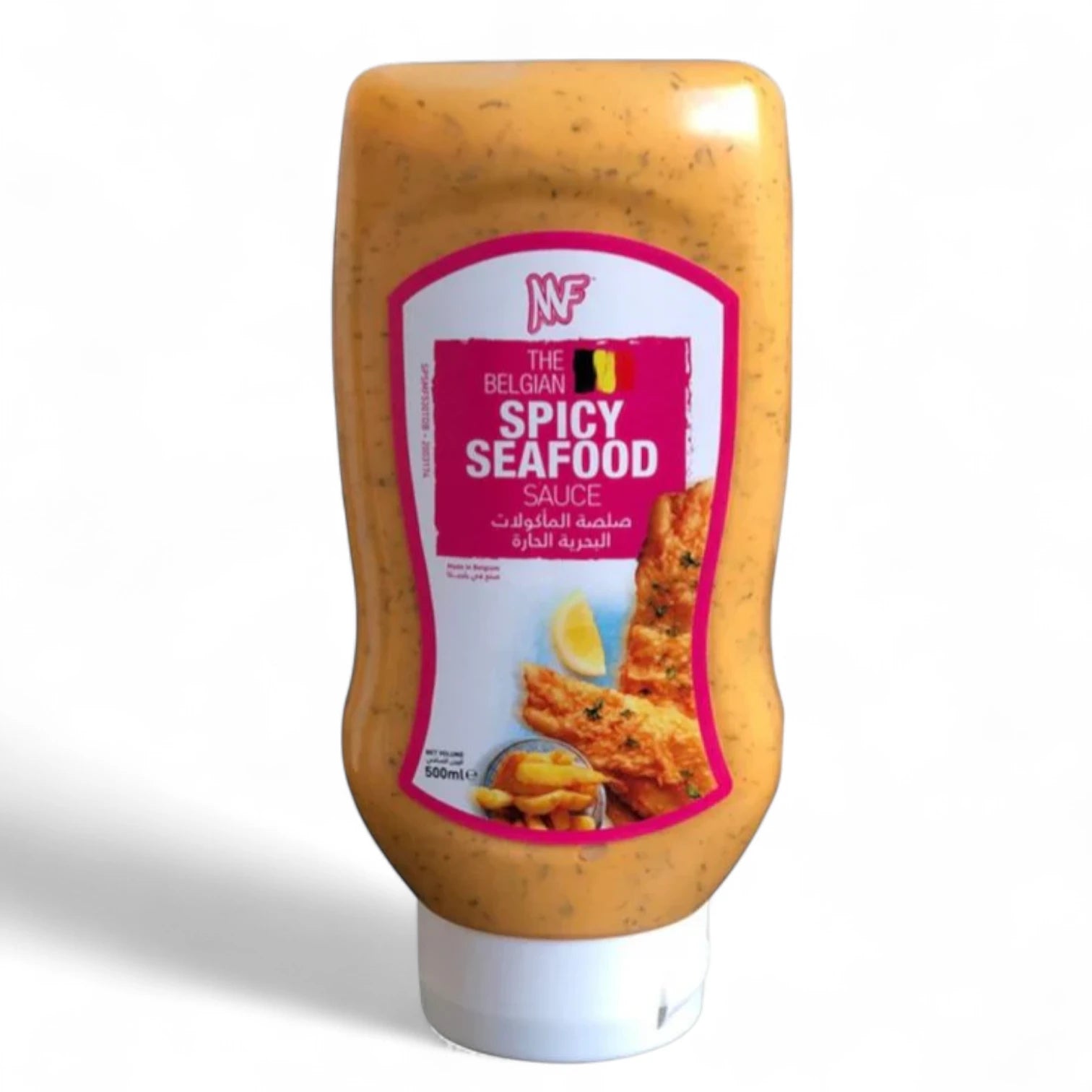 MF The Original Belgian Spicy Seafood Sauce – Hot & Tangy Gourmet Dipping Sauce for Fish, Shrimp, Calamari & More – 500ml Easy Squeeze Bottle – Restaurant-Quality Flavor at Home - Damoo