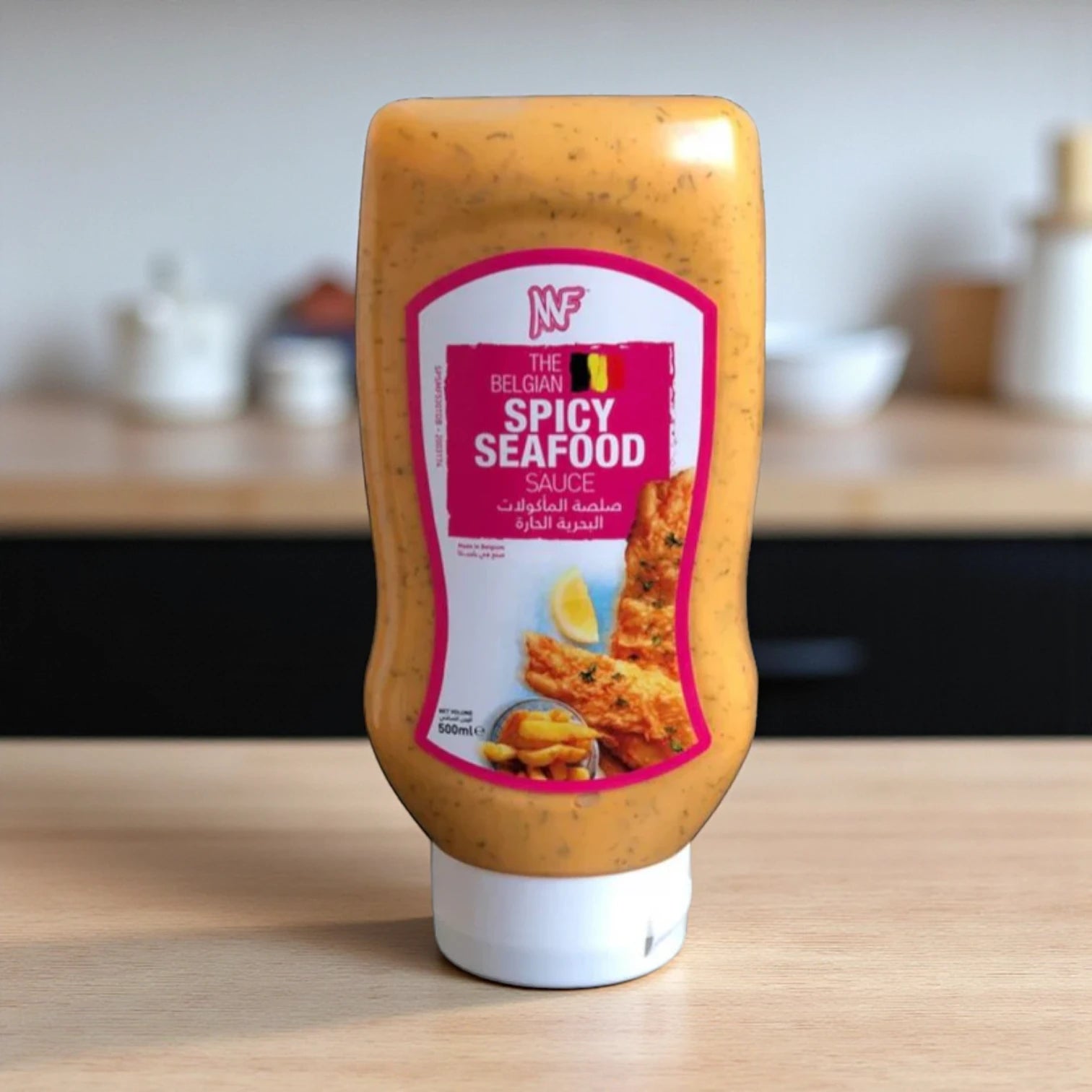 MF The Original Belgian Spicy Seafood Sauce – Hot & Tangy Gourmet Dipping Sauce for Fish, Shrimp, Calamari & More – 500ml Easy Squeeze Bottle – Restaurant-Quality Flavor at Home - Damoo