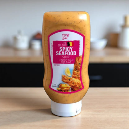 MF The Original Belgian Spicy Seafood Sauce – Hot & Tangy Gourmet Dipping Sauce for Fish, Shrimp, Calamari & More – 500ml Easy Squeeze Bottle – Restaurant-Quality Flavor at Home - Damoo
