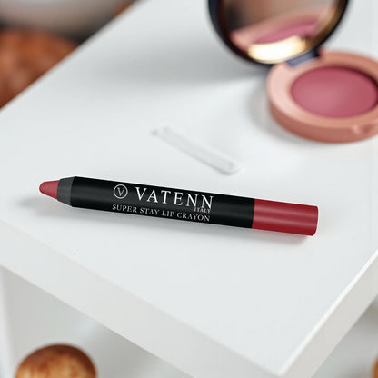 Vatenn Italy Super Stay Lip Crayon 440 CARLSBAD – 18Hr Long-Lasting Matte Lipstick, Waterproof, Smudge-Proof, Non-Drying with Honey Nectar (2.8g) - Damoo