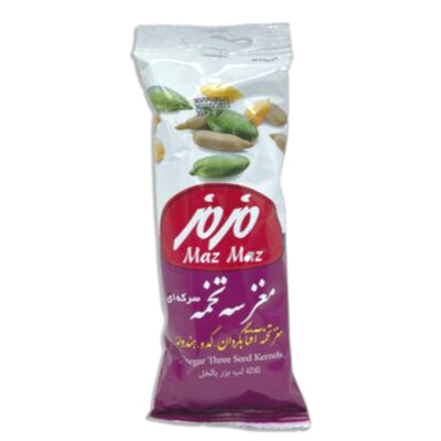 Maz Maz Vinegar Three Seed Kernels Mix – Roasted Sunflower, Pumpkin & Watermelon Seeds Snack – 35g – Healthy Crunchy Snack Rich in Fiber - Damoo