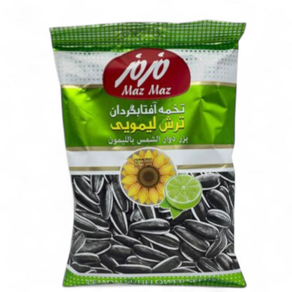 Maz Maz Lemon-Flavored Sunflower Seeds – 125g | Roasted & Salted | Sour & Tangy Snack | Iranian Quality - Damoo