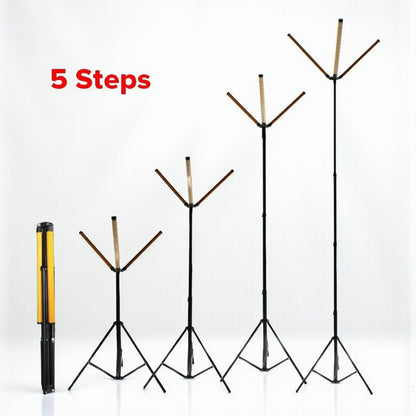 Toby’s VIP 15 Multifunctional Sanara Camping Light – 120W Ultra-Bright Rechargeable LED with 3 SMD Lamps & 360° Rotation | Adjustable Tripod 0.85m–3.5m | Outdoor Party, Camping & Event Lighting - Damoo