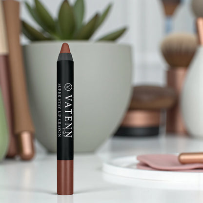 Vatenn Italy Super Stay Lip Crayon 441 ALABAMA – 18Hr Long-Lasting Matte Lipstick, Waterproof, Smudge-Proof, Non-Drying with Honey Nectar (2.8g) - Damoo