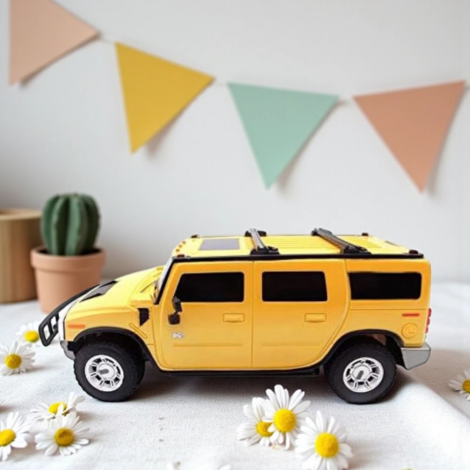 R/C Hummer Remote Control Car 1:8 Scale – Full Function Off-Road Machine Toy for Kids (Yellow)