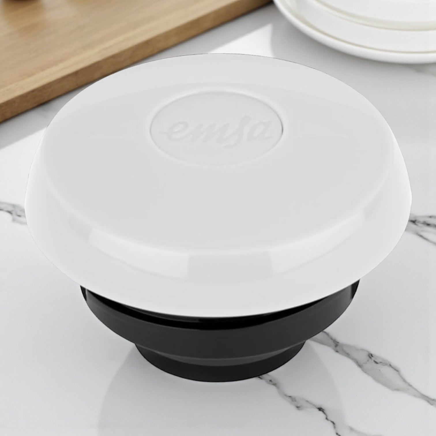 Emsa Samba Wave 1.0L Vacuum Flask – BPA-Free Plastic Insulated Jug with Quick-Press Closure, Double-Wall Glass Liner, 12H Heat / 24H Cold Retention & Modern 3D Wave Design - Damoo