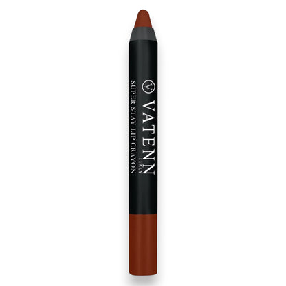 Vatenn Italy Super Stay Matte Lip Crayon – Shade 408 Salem | Waterproof, Smudge-Proof, Long Lasting Lipstick Crayon | Non-Drying, Hydrating & Easy Glide - Damoo