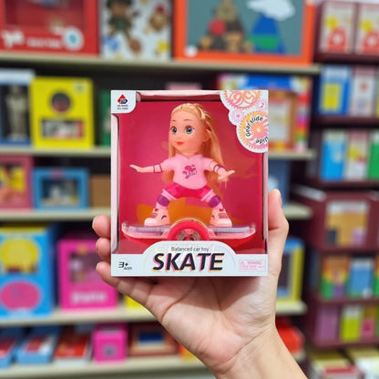 JIA SHUO Musical Dancing Doll with Scooter – Interactive Balance Car Toy, Lights & Music, Fun Skating Doll for Kids 3+ Years – Imagination, Entertainment & Learning