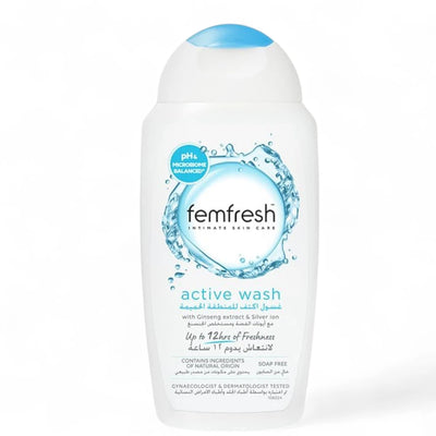 Femfresh Intimate Skincare Ultimate Care Active Fresh Wash for Women, Soap-Free pH-Balanced Daily Intimate Cleanser with Calendula & Mallow Extracts, Dermatologically & Gynaecologically Tested – 250ml - Damoo