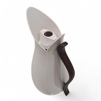 MAHRA 1L Premium Insulated Thermos with Wood-Style Handle | Double Wall Flask for Hot & Cold Beverages | Modern Design for Home, Office & Travel - Damoo