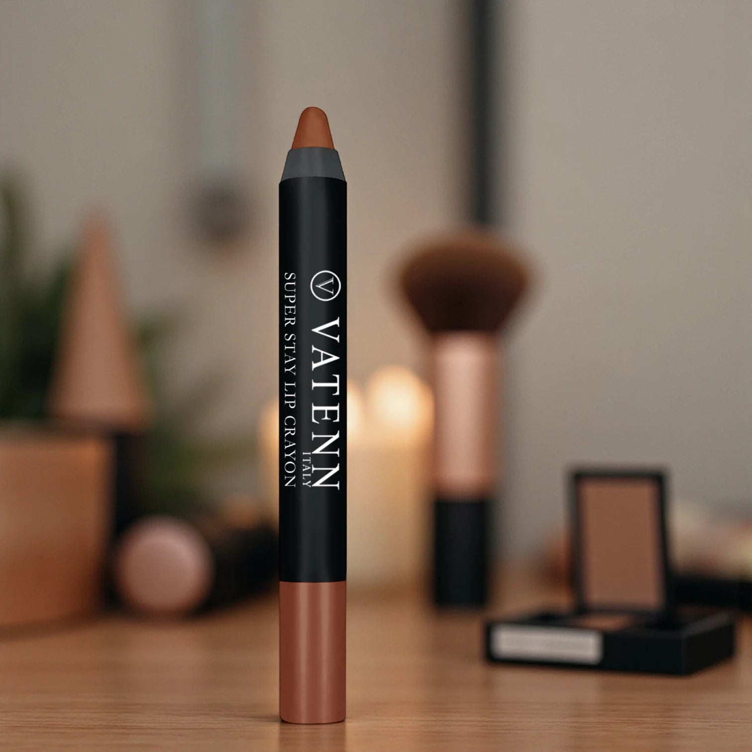 Vatenn Italy Super Stay Lip Crayon 443 COLUMBUS – 18Hr Long-Lasting Matte Lipstick, Waterproof, Smudge-Proof, Non-Drying with Honey Nectar (2.8g) - Damoo