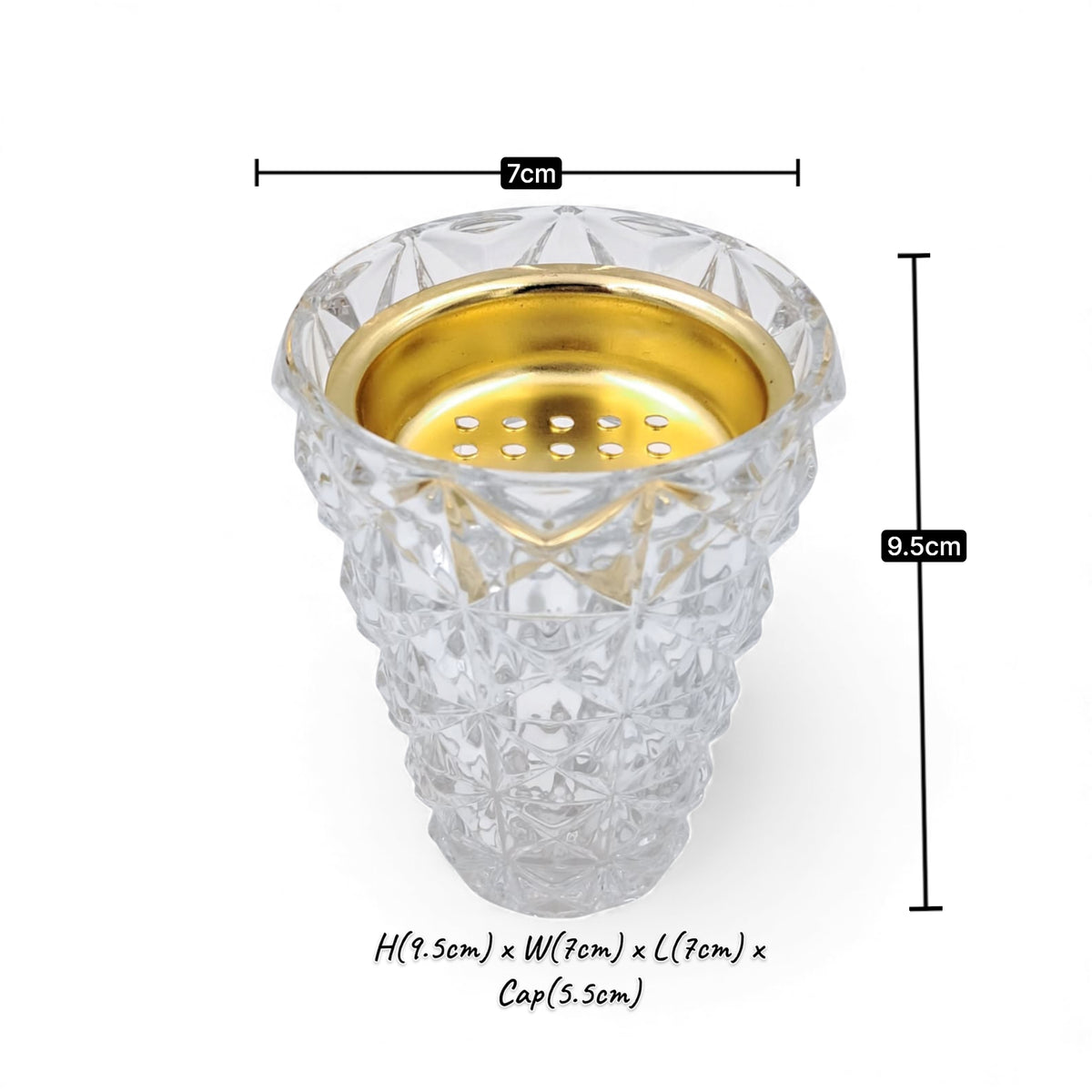 Luxury Crystal Arabic Bakhoor Burner — Clear Glass & Metal Flower-Base Madkhan | Elegant Mabkhara Incense Holder for Oud & Frankincense | Home Décor & Gift Piece