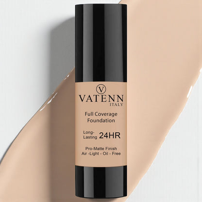 Vatenn Italy Full Coverage Foundation – Shade #158 Sun Beige. Lightweight, long-lasting, flawless finish foundation available in matte, dewy & natural finishes. - Damoo