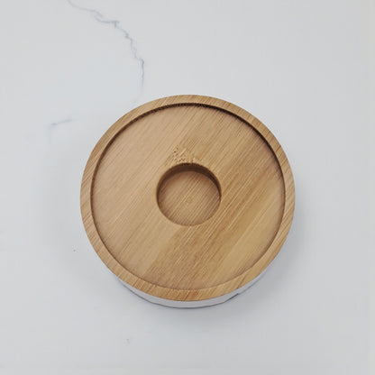 Elegant Round Glass Jar with Bamboo Lid – Minimalist Transparent Storage Bowl | Decorative Glass bowl for Home & Kitchen
