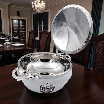 Ansa UAE National Emblem Hotpot 6 Liter – Premium Stainless Steel Double-Wall Insulated Casserole with Locking Lid & Handles – Elegant Food Warmer for Home & Events - Damoo