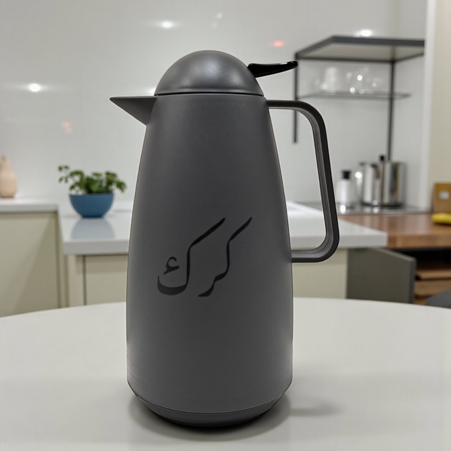 Crystal House Arabic Thermos Flask  – Modern Brown & White Collection | Double-Wall Insulated Flask for Hot Drinks - Damoo