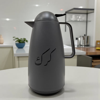Crystal House Arabic Thermos Flask  – Modern Brown & White Collection | Double-Wall Insulated Flask for Hot Drinks - Damoo
