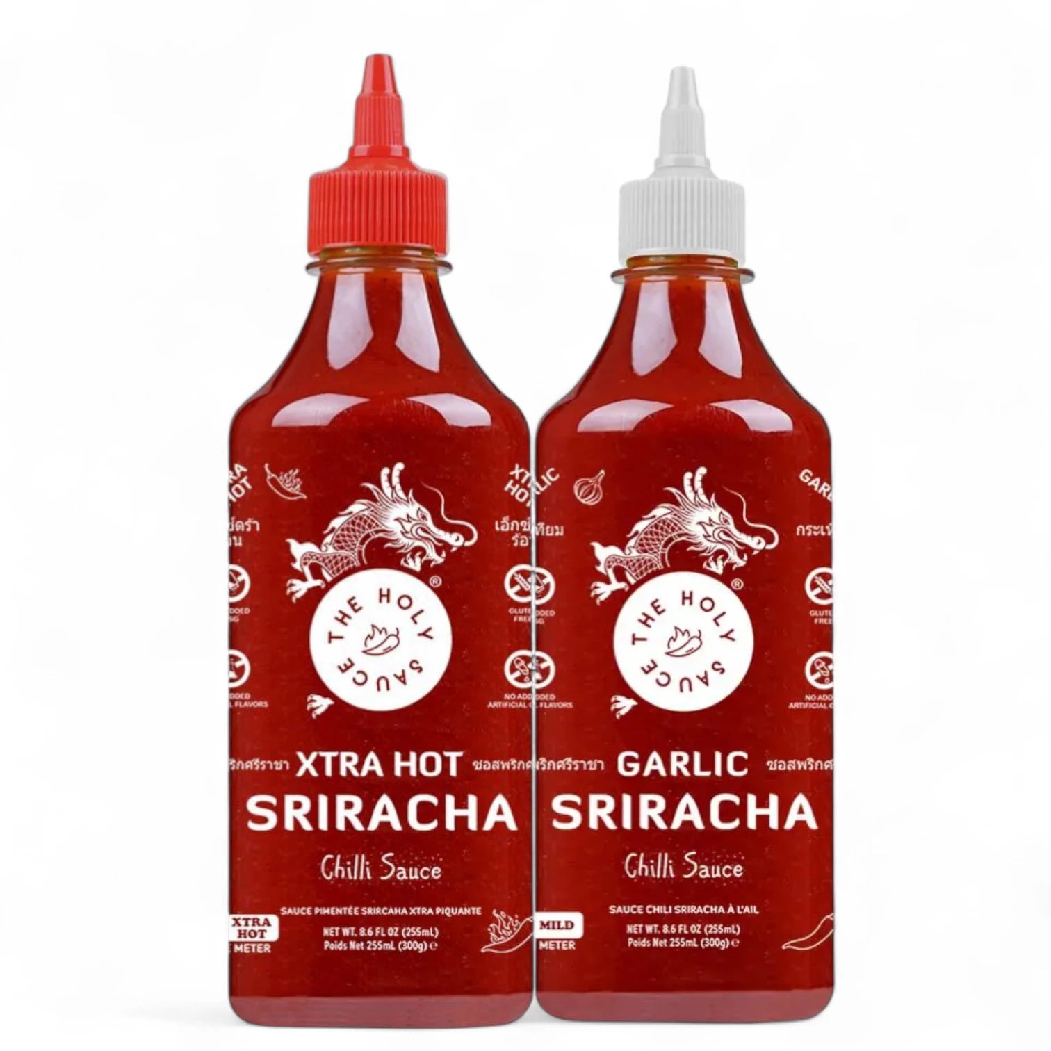 The Holy Sauce Sriracha Hot Sauce 370 gm + Sriracha Garlic Sauce – Premium Spicy Chili Sauces for Bold Flavor & Zesty Kick - Damoo