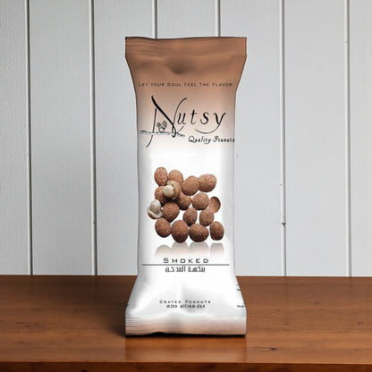 Nutsy Smoked Flavor Coated Peanuts – Crunchy Roasted Snack with Rich Smoky Taste – 25g Protein-Packed Snack for On-the-Go - Damoo
