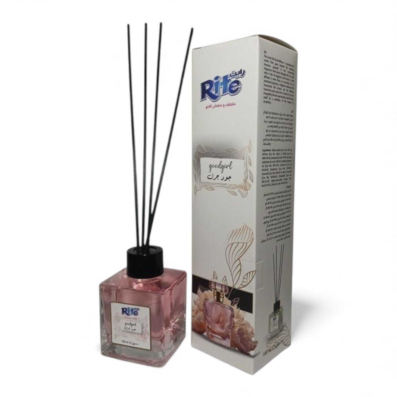 Rite Good Girl Reed Diffuser – Elegant Perfume-Inspired Home Fragrance in Luxury Glass Bottle – 100ml Room Freshener - Damoo