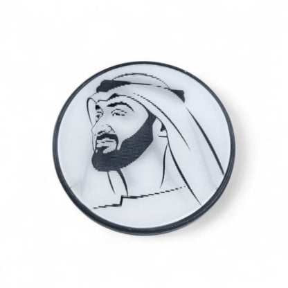 UAE 3D Lenticular Magnetic Badge – Double-Image Design Featuring UAE Leaders – Premium Metal Pin with Strong Magnet – National Day Collectible Gift & Patriotic Souvenir (H3cm x W3cm) - Damoo