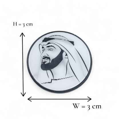 UAE 3D Lenticular Magnetic Badge – Double-Image Design Featuring UAE Leaders – Premium Metal Pin with Strong Magnet – National Day Collectible Gift & Patriotic Souvenir (H3cm x W3cm) - Damoo
