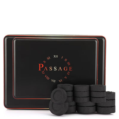 Passage Premium Charcoal Briquets for Bakhoor & Oud – Quick Lighting Medium Tablets (100 Pieces) | Long Burning Charcoal Discs for Living Rooms, Bedrooms & Aromatherapy - Damoo