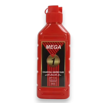 Mega Charcoal Lighter Fluid – Long Lasting Charcoal Fire Starter Liquid for BBQ, Grills, Fireplaces & Campfires – 250ml Odorless & Quick Ignition - Damoo